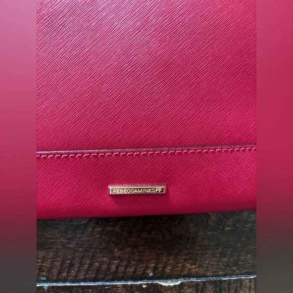 Rebecca  Minkoff Red Saffiano  Leather  Envelope Clutch - Picture 3 of 8
